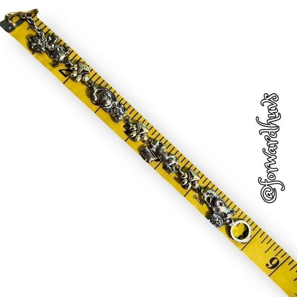 Cat & Dog Gold & Silver Tone Charm Bracelet - Picture 6 of 13